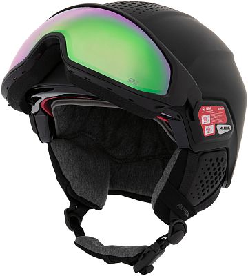 Превью  Шлем горнолыжный ALPINA Alto Qv Black Matt/Cobalt Geen (A9237-32)